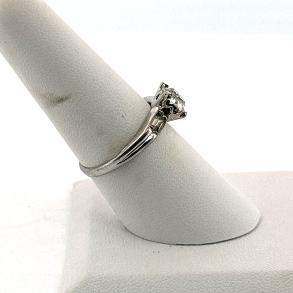 Vintage Sterling Silver CZ Engagement Ring Size 7 Estate 2.8g Marked STERLING - Picture 2 of 8